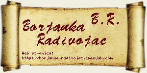 Borjanka Radivojac vizit kartica